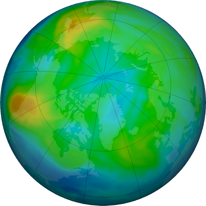 Arctic ozone map for 07 November 2022